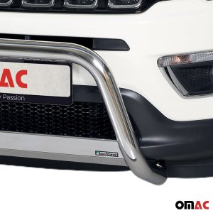 Jeep Compass Bull Bar - Omac - Steel - Silver - '17-'25 Jeep Compass Bull Bar - Omac - Steel - Silver - '17-'25